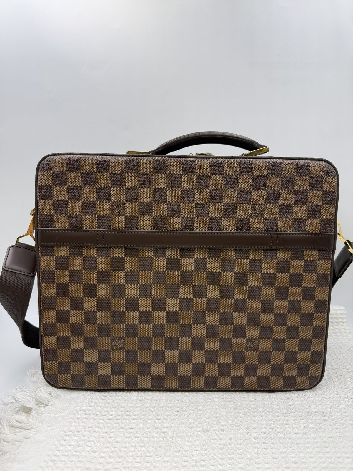 louis vuitton p gase 55 damier ebene coated canvas and leather stock no 0243007