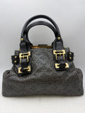 louis vuitton vintage frame satchel black leather stock no 0271135