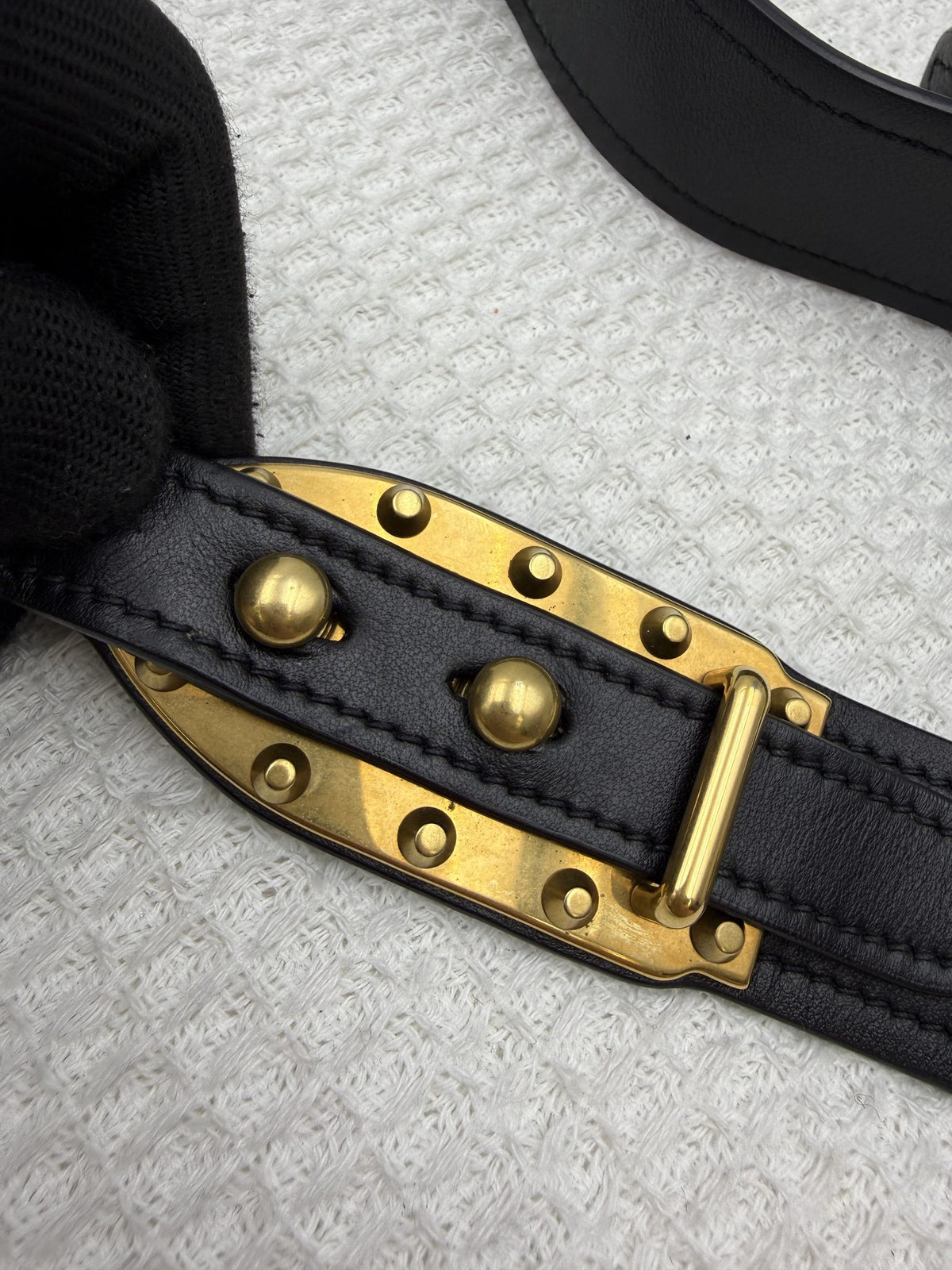 prada cahier white and black leather stock no 0073205
