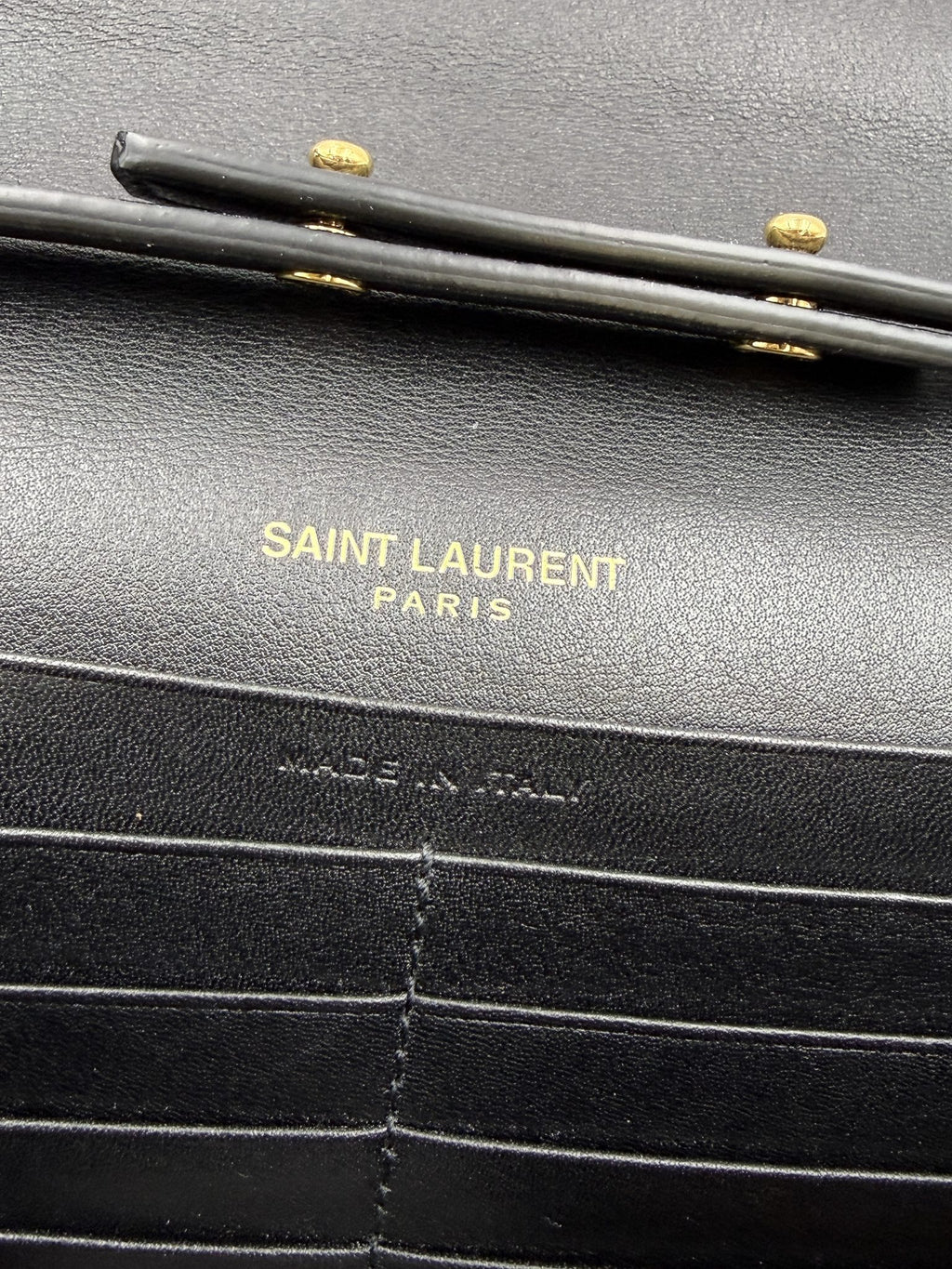 saint laurent kate black croc embossed leather stock no 0166032